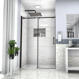 Single Sliding Bypass Shower Door Enclosure With Tempered Glass