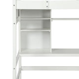 Loft Bed With Storage Shelves, Desk And Ladder