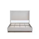 Hosford - Minimalist Upholstered Wingback Bed With Wood Base Platform