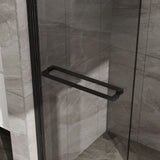 Matte Black Double Sliding Glass Shower Door With Aluminum Frame And SGCC Clear Tempered Glass - Black