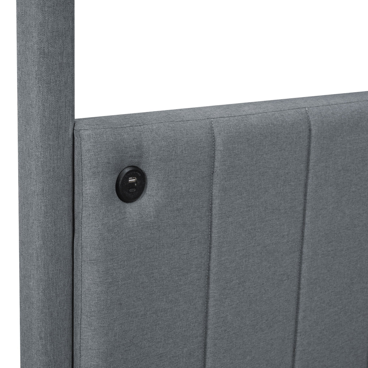 Canopy Platform Bed With USB And Type-C Ports