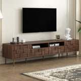 Mid Century TV Stand With 2 Drawers, Media Console Table For Tvs Up To 85'', Entertainment Center With Storage For Living Room - Dark Brown