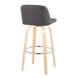 Toriano - Contemporary Fixed Height Barstool & Swivel With Round Footrest (Set of 2)