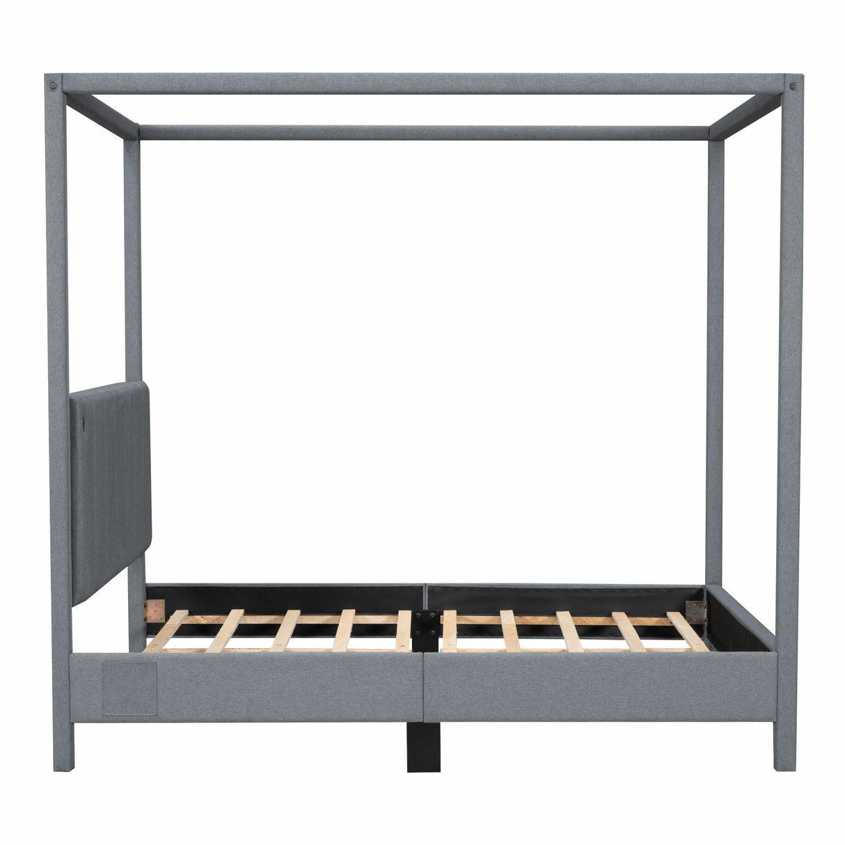 Canopy Platform Bed With USB And Type-C Ports