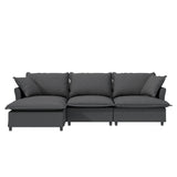 Sectional Sofa With Ottoman Cloud Couch Set With Throw Pillows, Free Combination