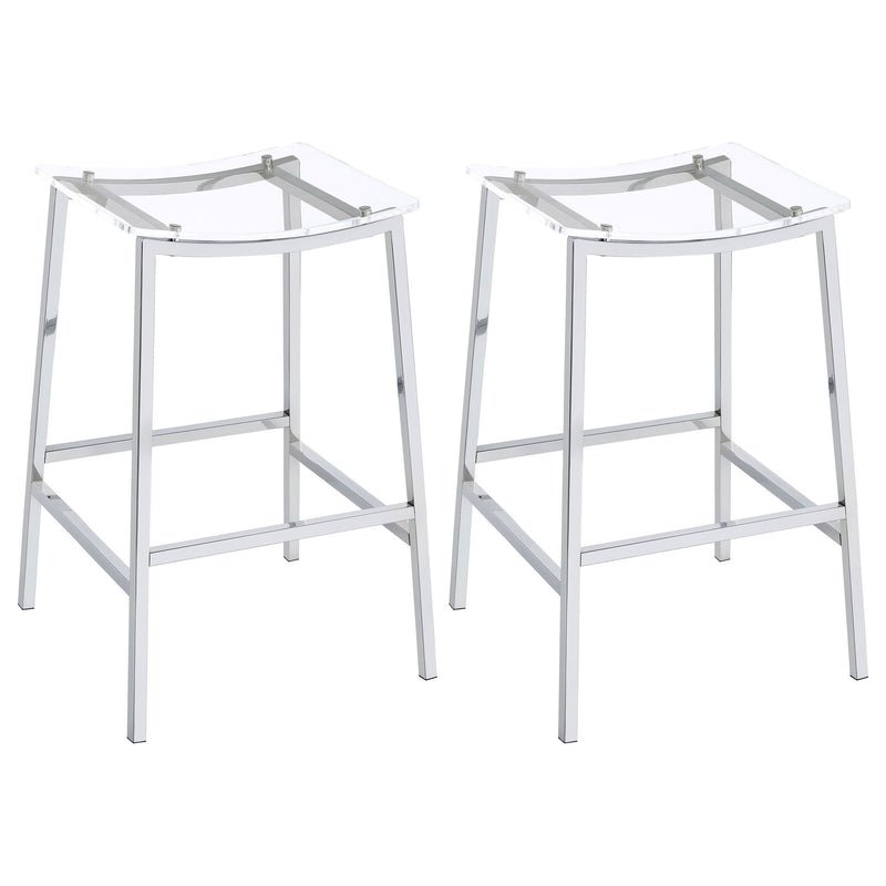 Staten - Backless Bar Stool (Set of 2) - Chrome