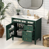 Bathroom Vanity & Top Sink, Modern Bathroom Storage Cabinet With 2 Drawers And A Tip-Out Drawer