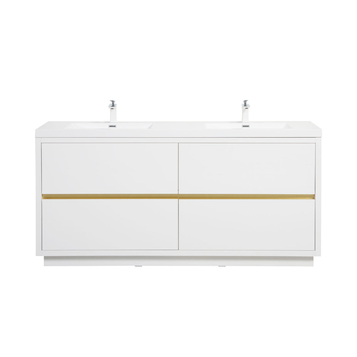 Bathin Freestanding Bathroom Vanity With Double Sinks, Bathroom Storage Vanity Cabinet With Stone Resin Countertop And Soft Close Drawers