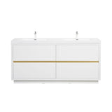 Bathin Freestanding Bathroom Vanity With Double Sinks, Bathroom Storage Vanity Cabinet With Stone Resin Countertop And Soft Close Drawers