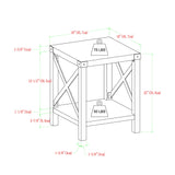 Rustic Industrial X 2 Tier Side Table - Gray Wash