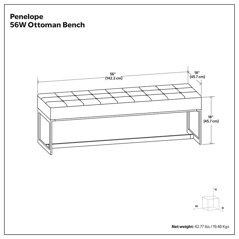 Penelope - Ottoman Bench With Genuine Leather Upholstery - Brown