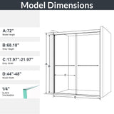 Modern Semi Frameless Double Sliding Shower Door