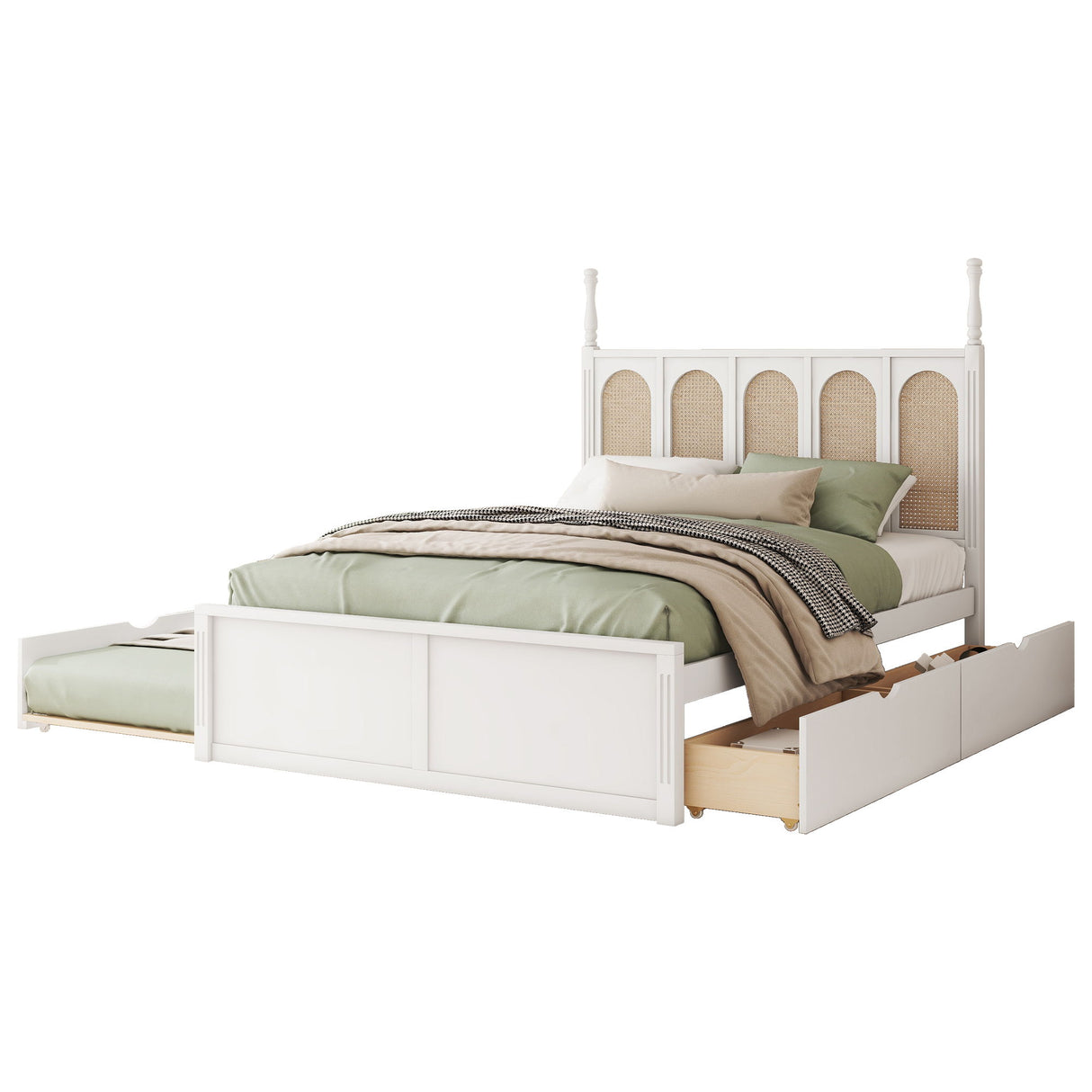 Platform Bed With With 2 Big Drawers With Trundle