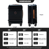 28" Luggage Lightweight Suitcase Tsa Lock USB Port Luggage Wheel