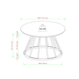 Modern Round Coffee Table With Metal Base - White / Gold