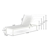 Outdoor Patio Chaise Lounge With 5 Reclining Positions