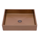 19" X 15" Stainless Steel Bathroom Sink With Pop Up Drain, Nano Surface - Rose Gold