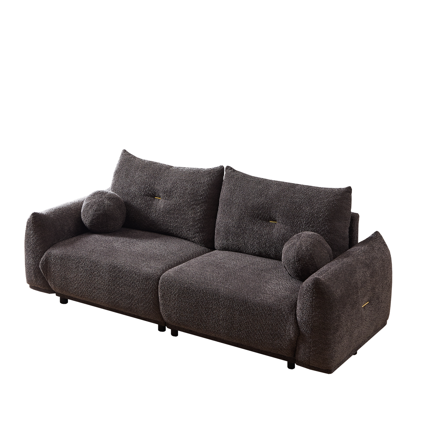 Lamb's wool 2-seater cushion sofa 90'' comfortable sofa for living room Bedroom and other casual spaces Lamb's wool sofa with 2 cushions and 2 ball pillows. (gray)two sets