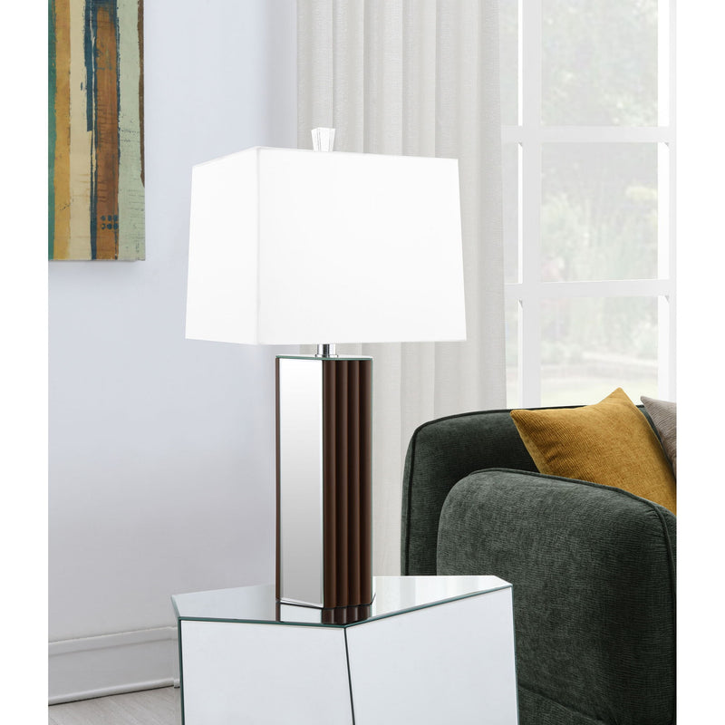 Echolls - Lamp With Scalloped Accents And Mirror Detail