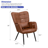Modern Accent Arm Chair High Back With Metal Legs And Soft Padded