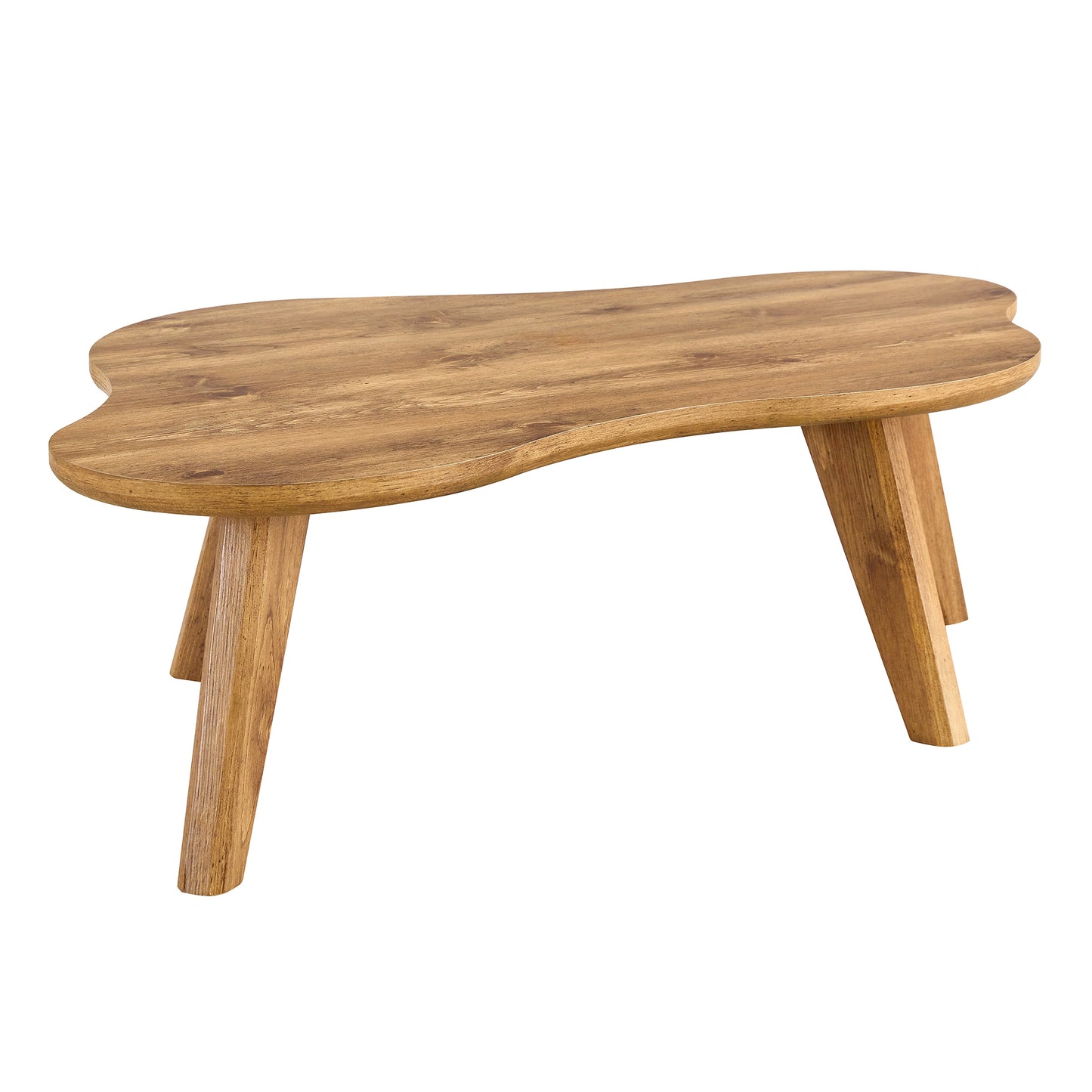 Modern minimalist wood color table top. Solid wood legs, cloud shape to give you a new experience, computer desk. The game table. Suitable for dining and living rooms.