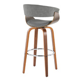 Vintage Mod - Mid Century Modern Fixed Height Barstool With Swivel With Round Footrest (Set of 2)