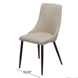 Mid Century Modern Fabric Armless Dining Chair