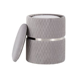Cinch - Contemporary / Glam Nesting Ottoman Set - Chrome / Silver