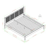 King Bed With Rattan Panel Headboard - Black