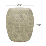 Outdoor Lightweight Concrete Side Table - Antique Yellow