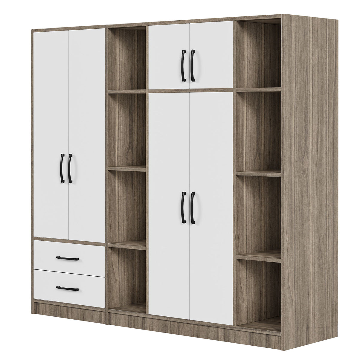 6 Door Wardrobe With Shelves And Drawers