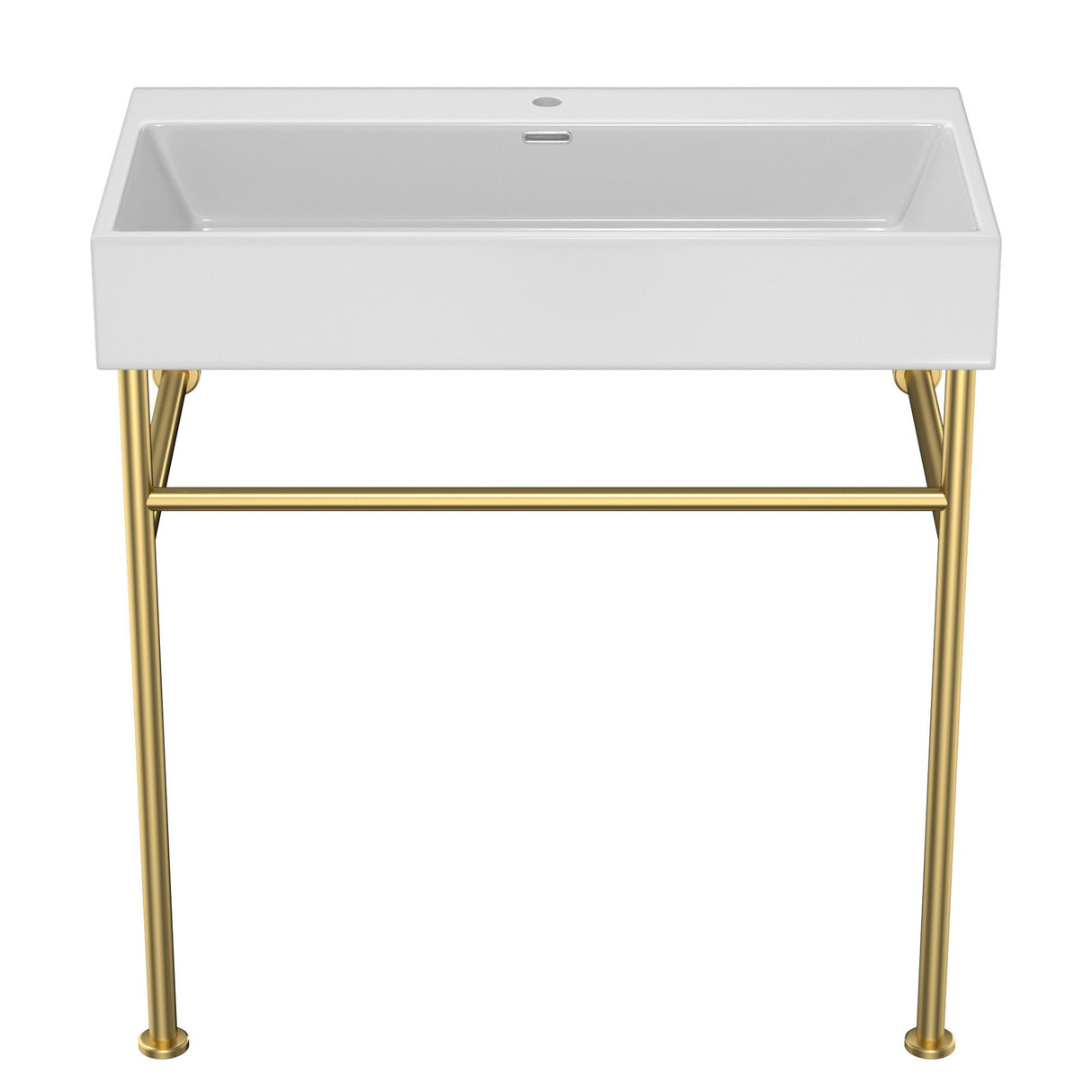 Ceramic Console Bathroom Sink With Overflow