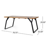 Zora - Dining Table Industrial & Iron Table - Black