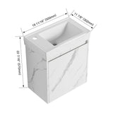 Modern Bathroom Vanity With Ceramic Basin, Wall Mounted Floating Sink Combo, Storage Cabinet