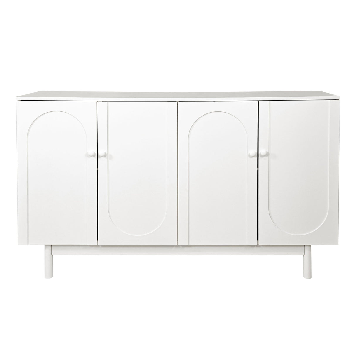 4 Door Storage Cabinet For Living Room - White