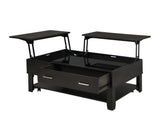 Bruno - Wooden Table With Tempered Glass Top And Drawer