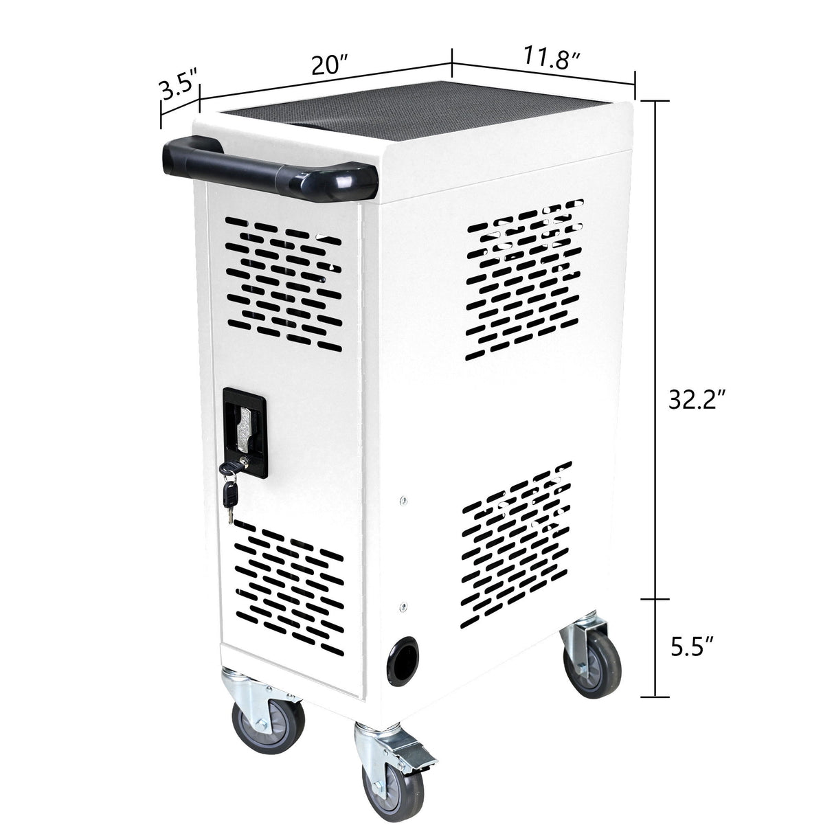 16 Bay Mobile School Charging Cart Station For Chromebook, Tablet And Laptop Computer With Power Strip Included