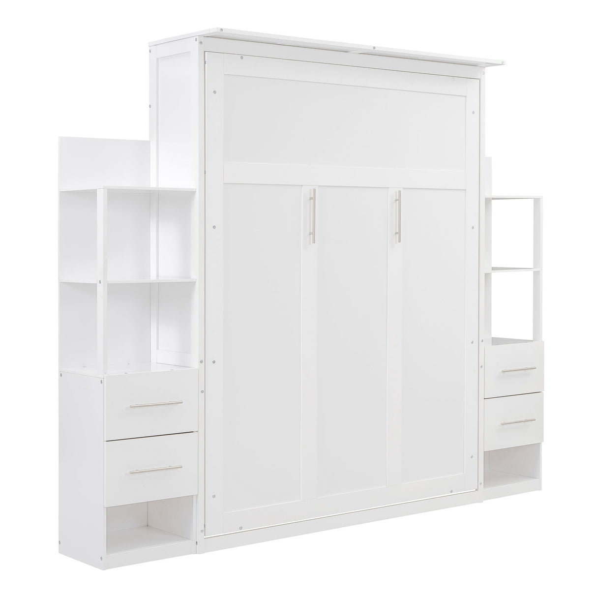 Murphy Wall Bed With Shelves, Drawers And LED Lights