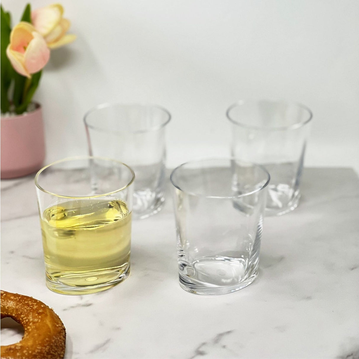 Halo - Leading Ware Oval Acrylic Glasses (Set of 4) Dof, Bpa Free, 12Oz Plastic Drinkware - Clear