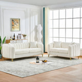Oversized Sofa, 3 And 2 Seater - Beige