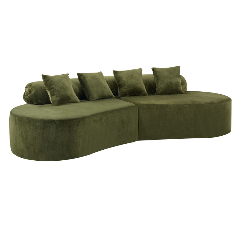 Modern Curved Sofa With Pillows