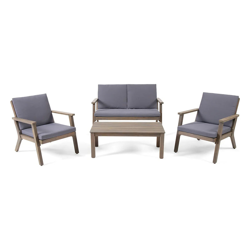 Avacyn - Outdoor Acacia Wood 4 Seater Chat Set With Cushions