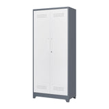 Metal Storage Cabinets, Cleaning Tool Cabinet With Locking Door, Tall Broom Tool Organizer And Storage, Large Storage Cabinet For Kitchen