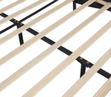 Upholstered Platform Bed With LED Light, Frame Slatted