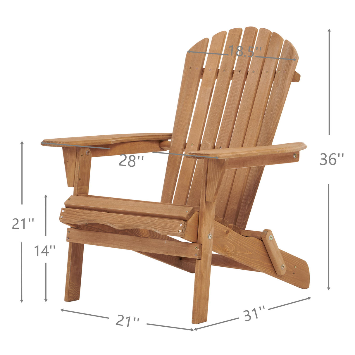 Oversize Outdoor Folding Adirondack Chair, Patio Chair For Garden