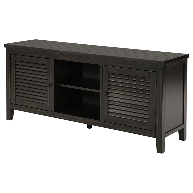 Sutter - 2 Door TV Stand With Mission Design - Dark Brown