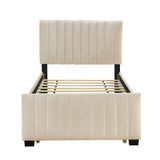 Upholstered Design Platform Bed With Trundle