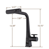 Modern Waterfall Kitchen Faucet With Temperature Display And Pull Down Sprayer, Zinc Construction - Matte Black