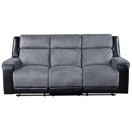 Alicia - Reclining Sofa And Loveseat - Gray / Black