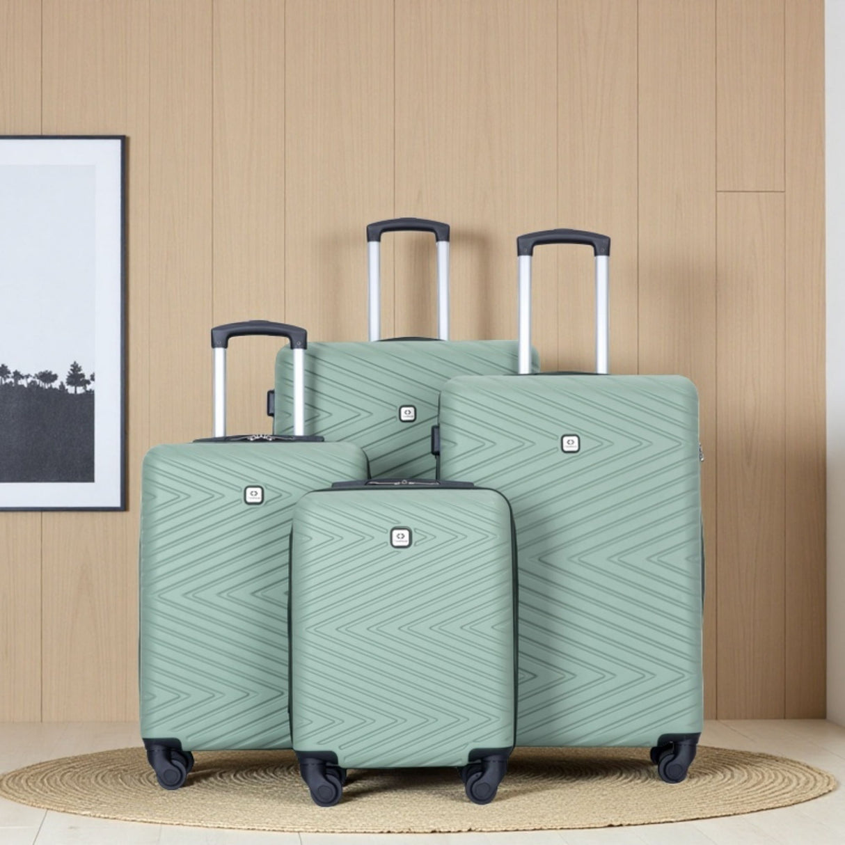 Luggage 4 Piece Lightweight Suitcase With Rotating Wheels With Tsa Lock,